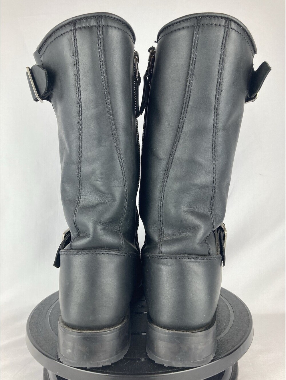 Women’s Size 8.5 Harley-Davidson D87134 Rhinestone Skull Biker Leather Boots - Picture 3 of 9